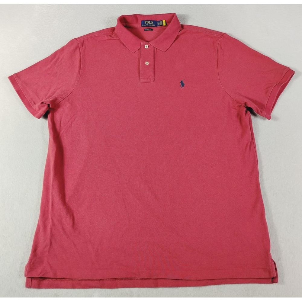 Polo Ralph Lauren Polo Shirt Mens XL Pink Classic Fit Cotton Pony Pique Preppy